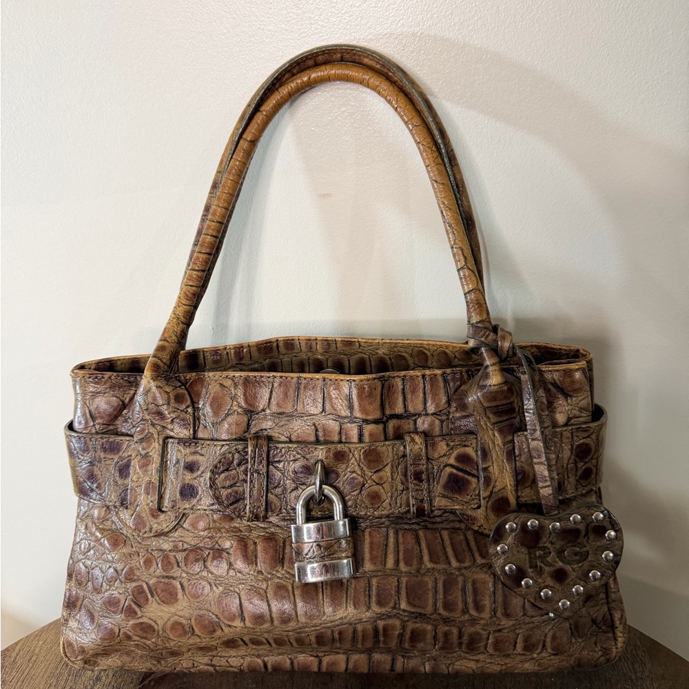 Roberta Gandolfi Crocodile Embossed Satchel